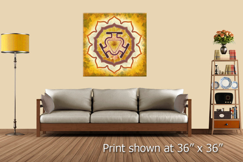 Color in Space Solar Plexus Chakra Stretched Canvas Print in Benjamin Moore Paint Colors