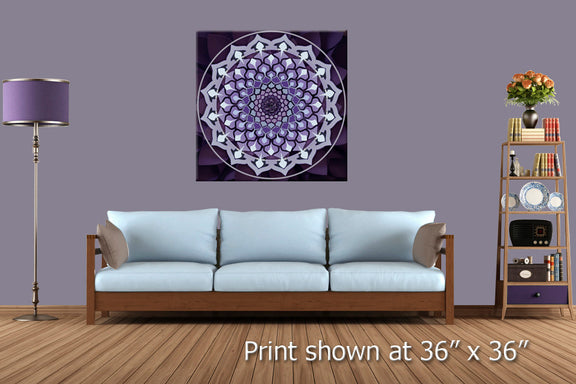 Color in Space Crown Chakra Stretched Canvas Print in Benjamin Moore Paint colors