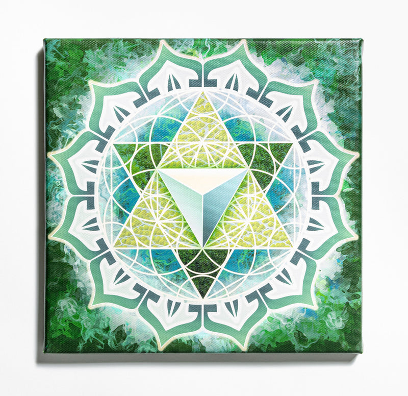 Color in Space Heart Chakra Stretched Canvas Print