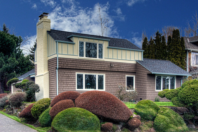 Exterior Paint Color Design: Nantucket Blue and Brown