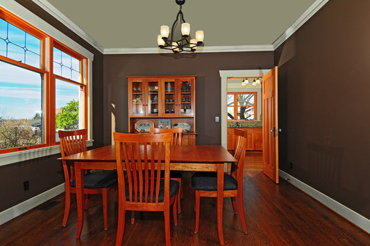 Cabin Color Palette in Benjamin Moore Paint colors in dining room
