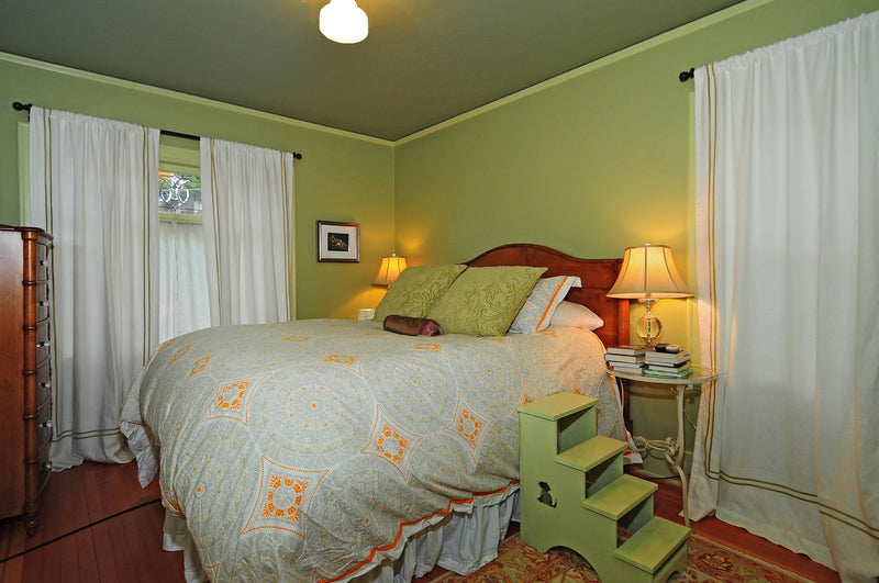 Heart Chakra Palette in Benjamin Moore Paint colors in bedroom.