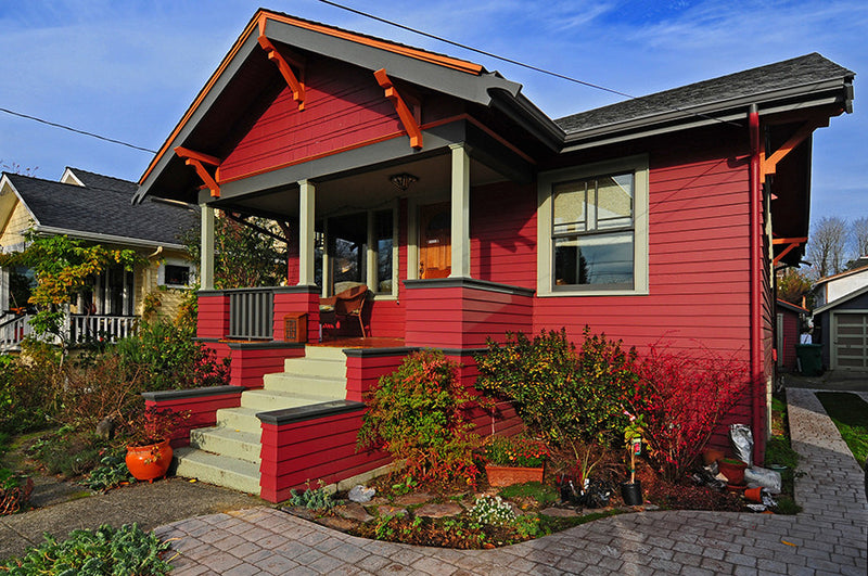Exterior Paint Color Design: Red Craftsman