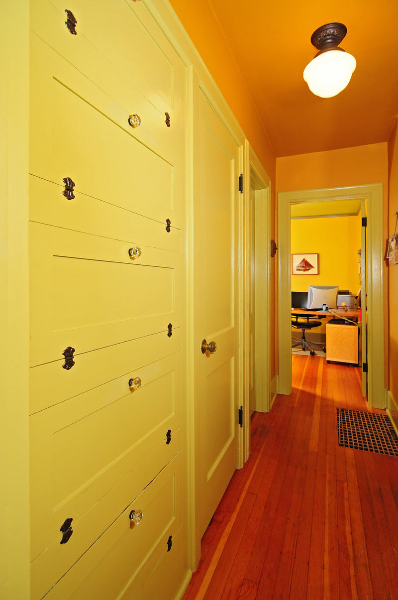 Sacral Chakra Palette in Benjamin Moore Paint colors in hallway 