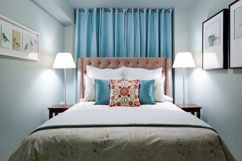 Color in Space Throat Chakra Palette in Benjamin Moore Paint Colors in bedroom 